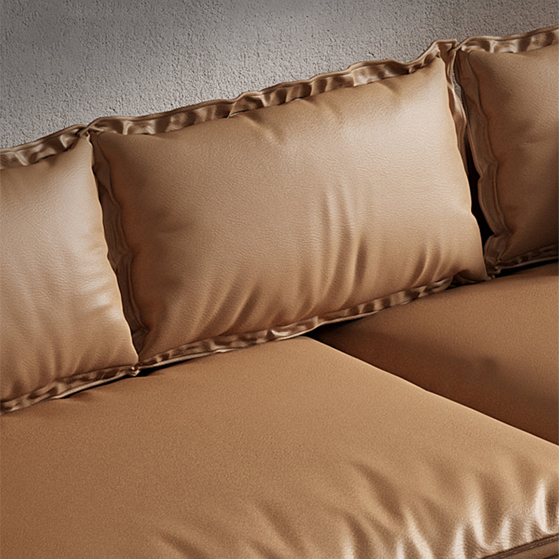 Contemporary Dark Brown Cushions Standard Square Arm Seating