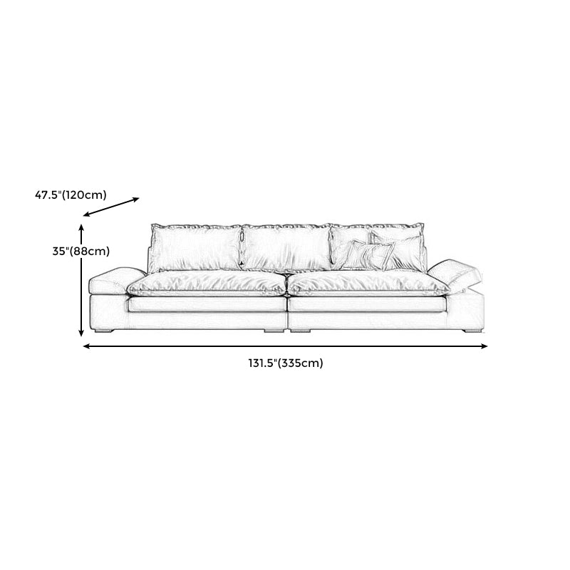 Contemporary Dark Brown Cushions Standard Square Arm Seating