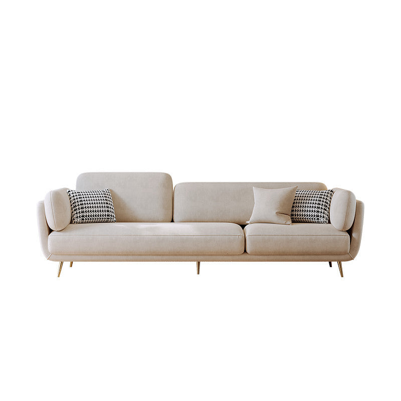 Contemporary Square Arm Sofa Couch Standard Velvet Settee Couch
