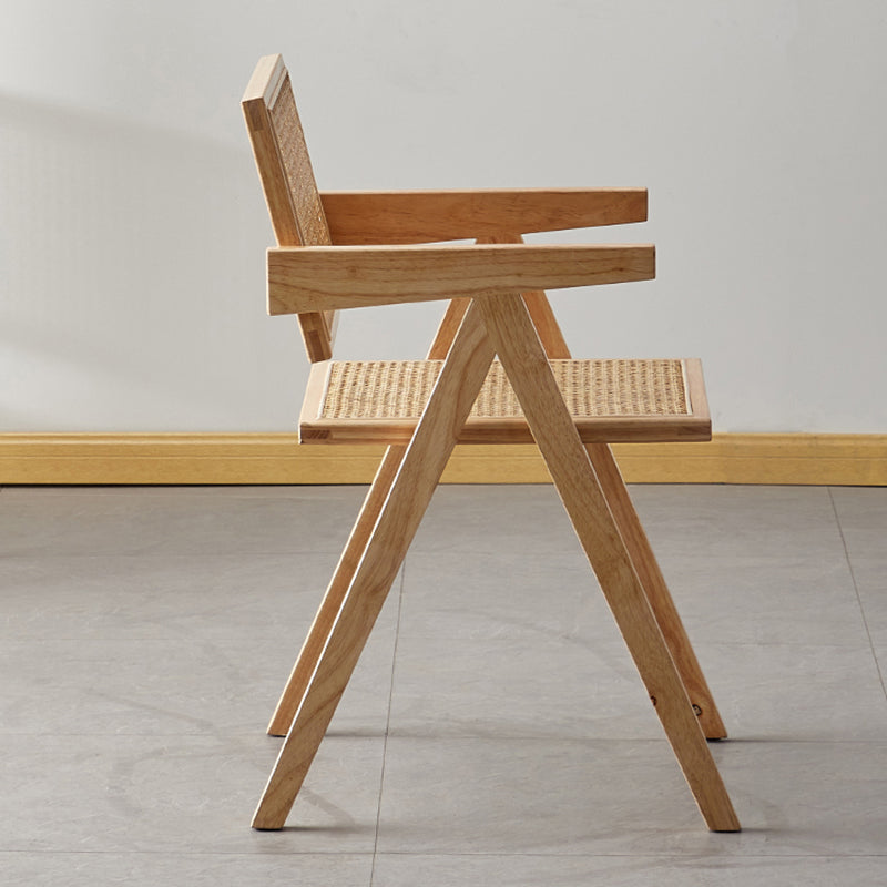 Wood 20" L x 20" W x 31.8" H Armless Solid Wood Frame Chair for Living Room