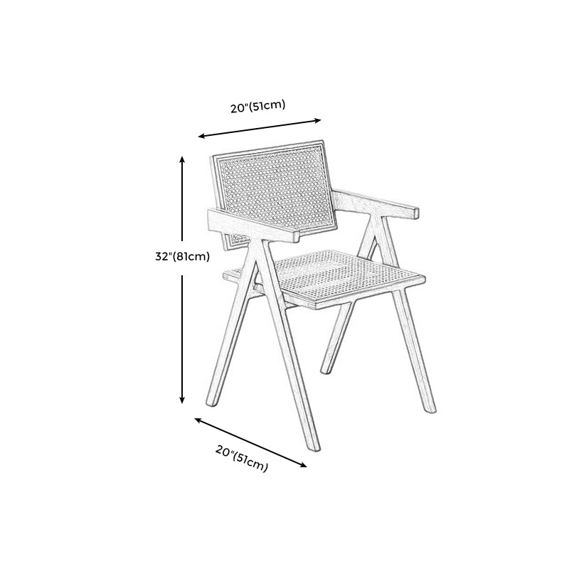 Wood 20" L x 20" W x 31.8" H Armless Solid Wood Frame Chair for Living Room