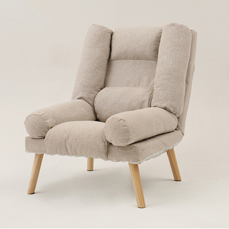 29.52"Wide Armchair Cotton Blend Arm Chair with Basic Four Legs and Pillow Back