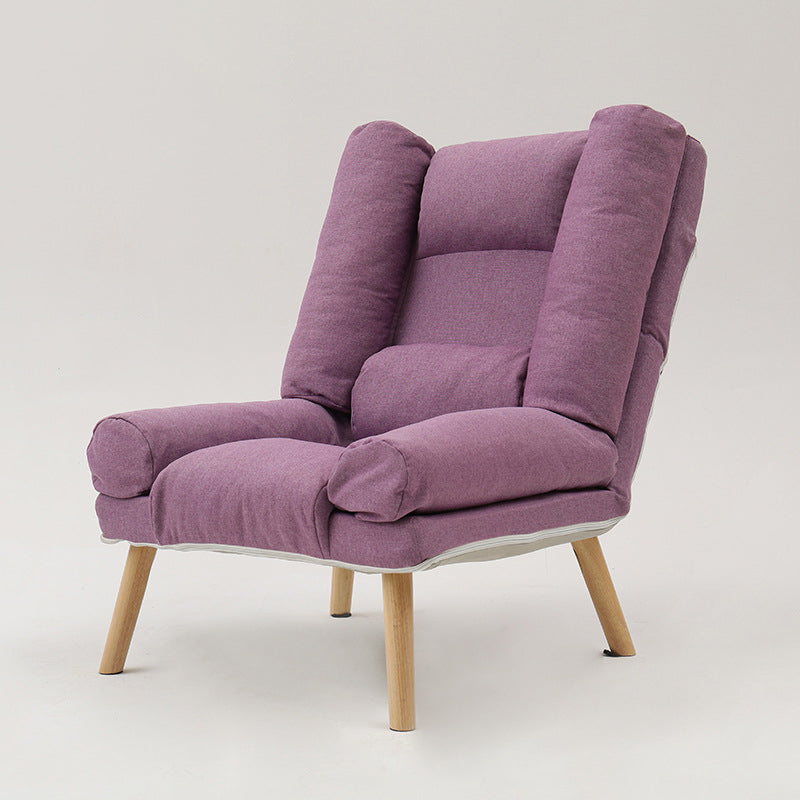 29.52"Wide Armchair Cotton Blend Arm Chair with Basic Four Legs and Pillow Back