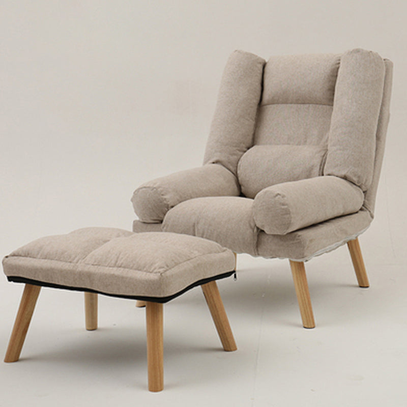 29.52"Wide Armchair Cotton Blend Arm Chair with Basic Four Legs and Pillow Back