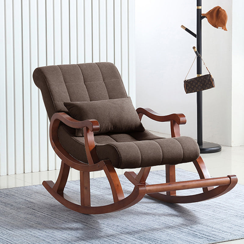 Cotton Blend/Fabric Lounge Chair with Sled Base Pillow Back Armchair