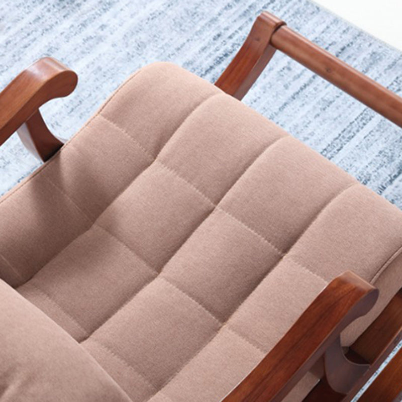 Cotton Blend/Fabric Lounge Chair with Sled Base Pillow Back Armchair