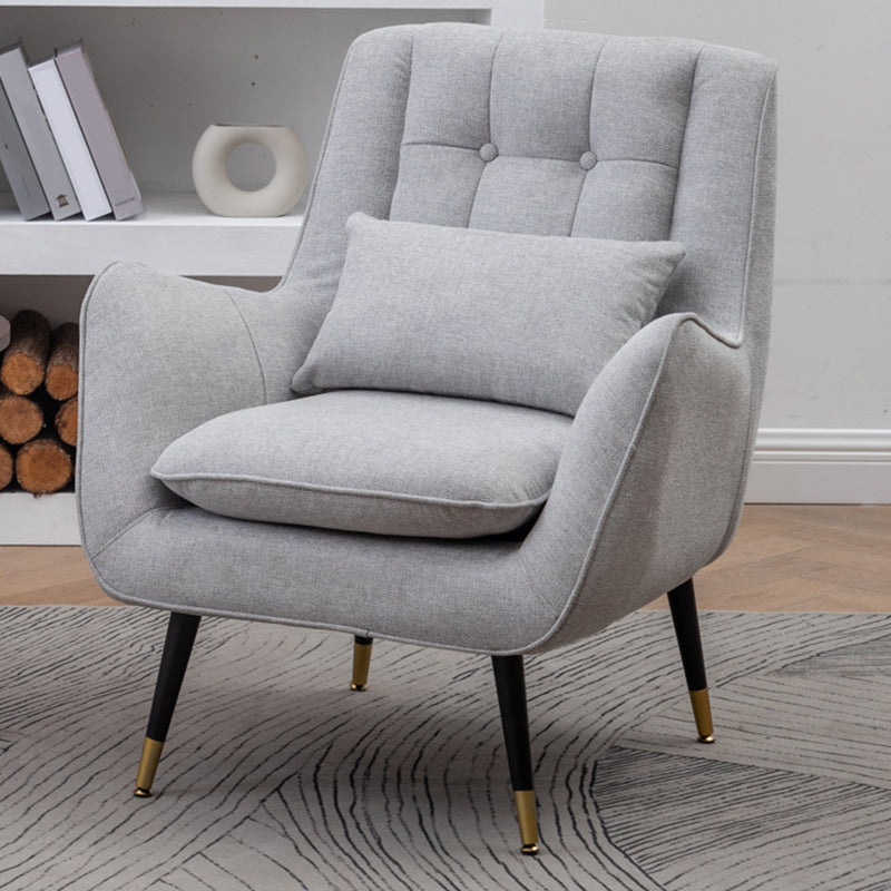 Modern 30.7" Wide Barrel Accent Chair with Basic Four Legs for Bedroom and Living Room