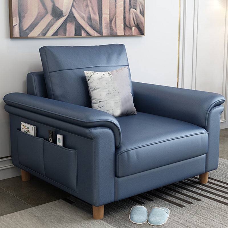 Stain Resistant Faux Leather Sofa Couch Pillow Top Arm Settee Couch with Pillows