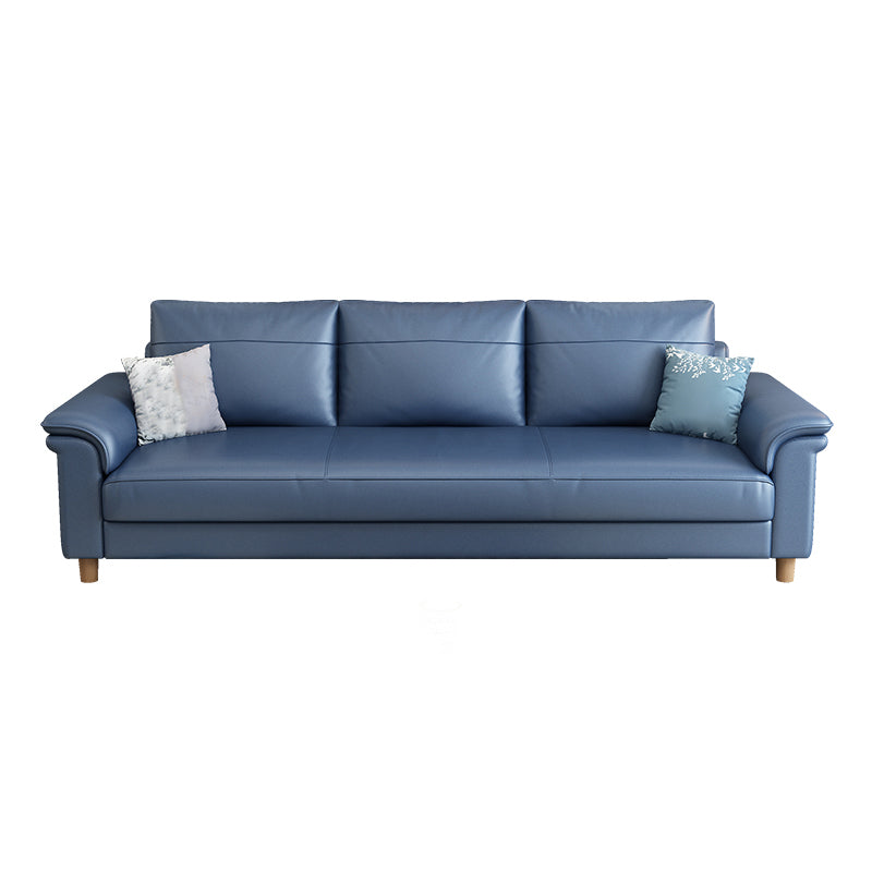 Stain Resistant Faux Leather Sofa Couch Pillow Top Arm Settee Couch with Pillows
