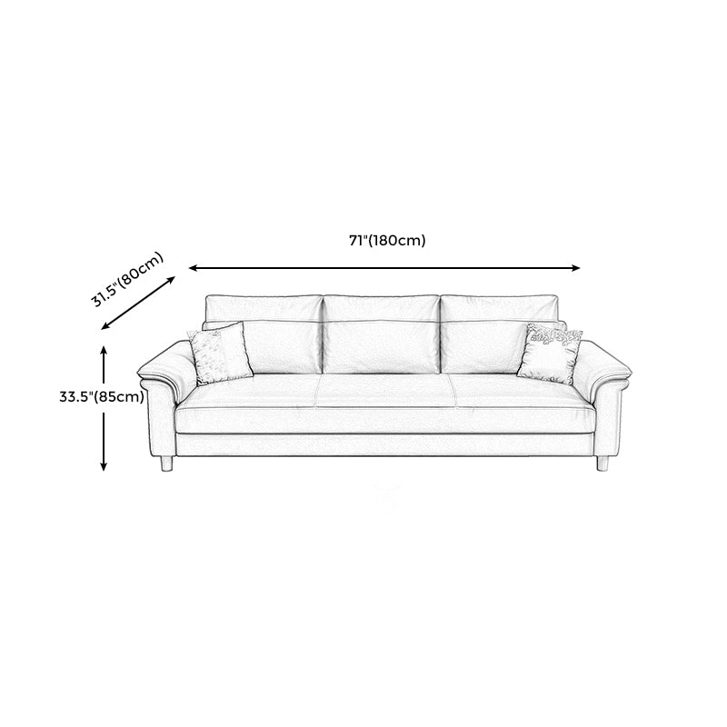 Stain Resistant Faux Leather Sofa Couch Pillow Top Arm Settee Couch with Pillows