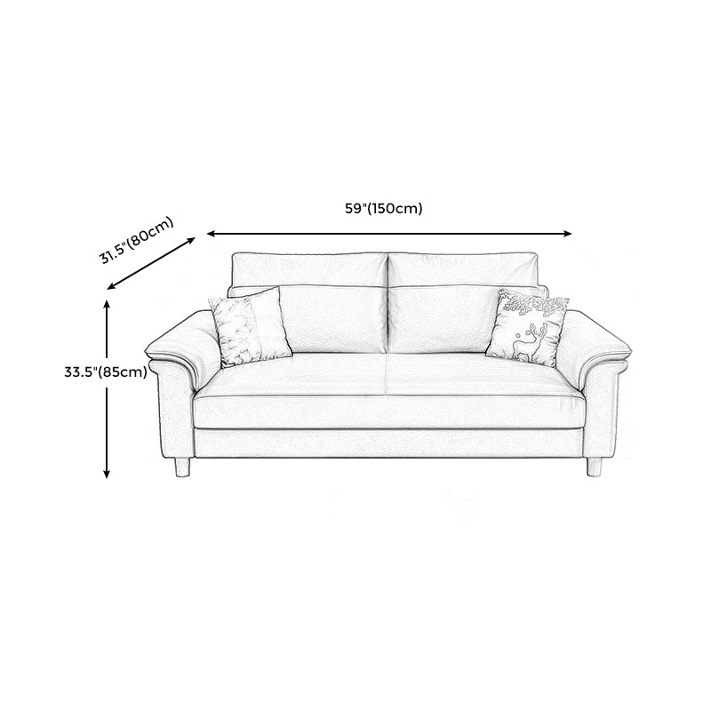 Stain Resistant Faux Leather Sofa Couch Pillow Top Arm Settee Couch with Pillows
