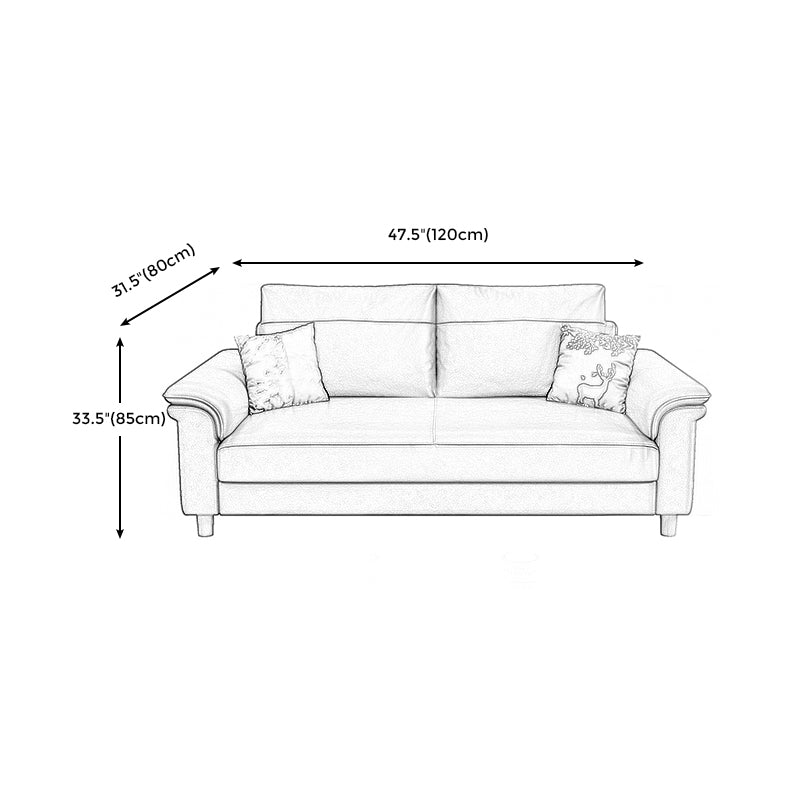 Stain Resistant Faux Leather Sofa Couch Pillow Top Arm Settee Couch with Pillows