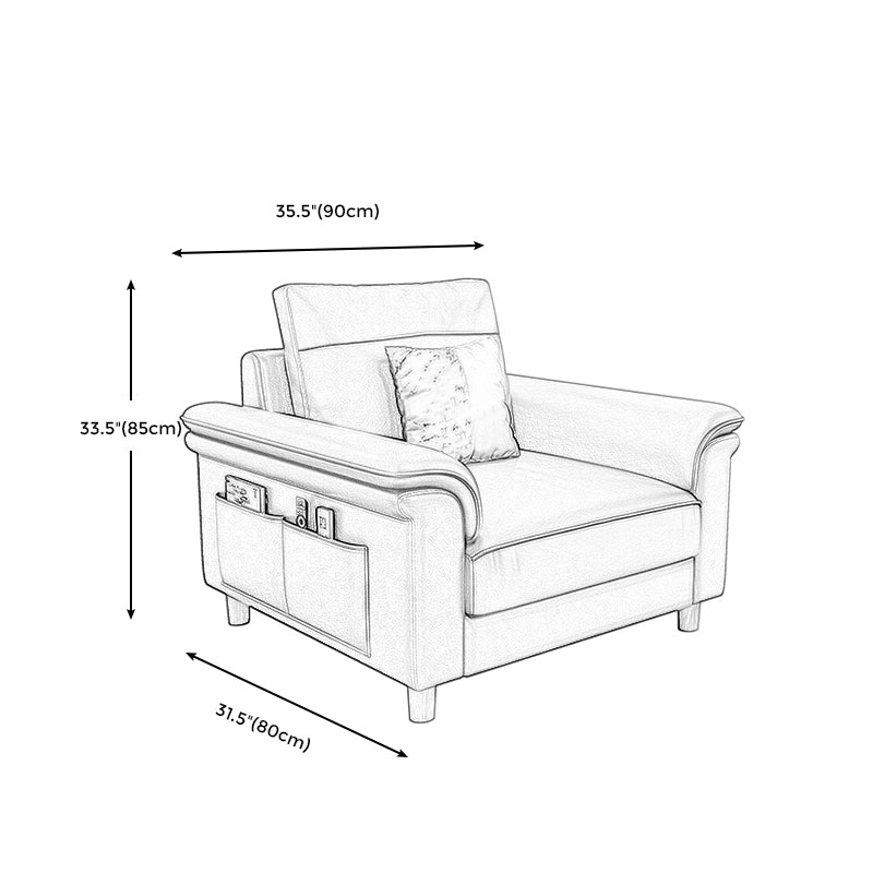 Stain Resistant Faux Leather Sofa Couch Pillow Top Arm Settee Couch with Pillows