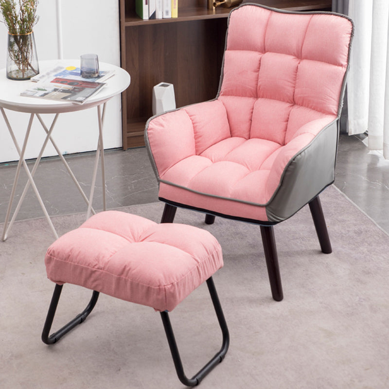 PU Leather Arm Chair 30.70" L x 20.86" W x 39.37" H Biscuit Back Accent Armchair