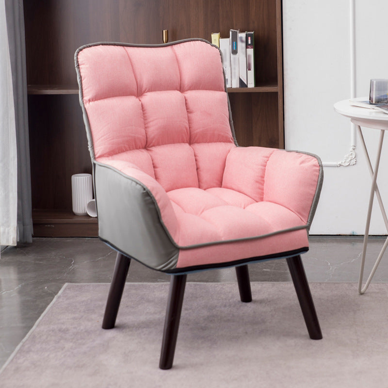 PU Leather Arm Chair 30.70" L x 20.86" W x 39.37" H Biscuit Back Accent Armchair