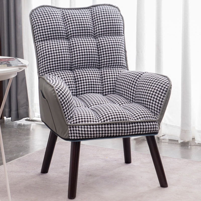 PU Leather Arm Chair 30.70" L x 20.86" W x 39.37" H Biscuit Back Accent Armchair