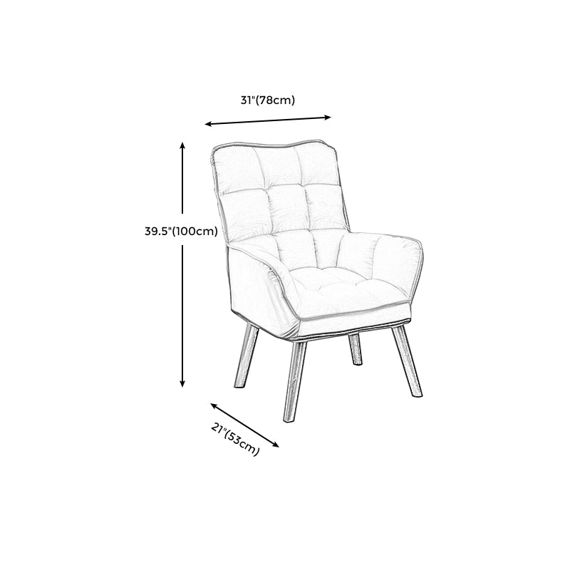 PU Leather Arm Chair 30.70" L x 20.86" W x 39.37" H Biscuit Back Accent Armchair