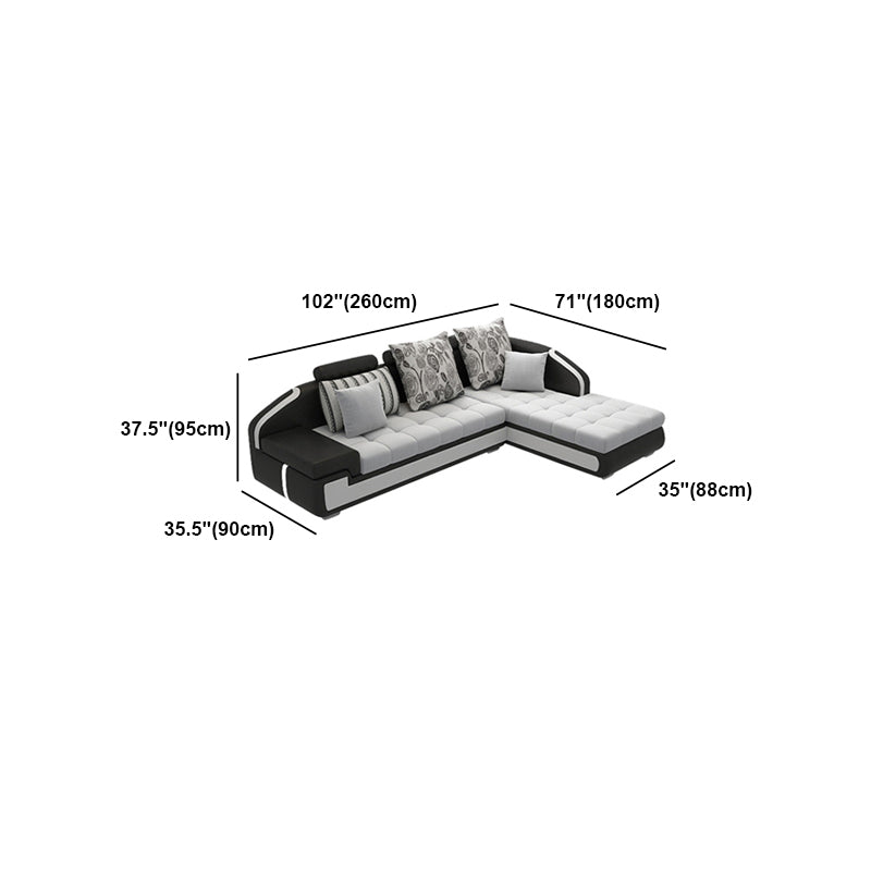 Light Gray Contemporary Sectional with Removable Cushions for Living Room