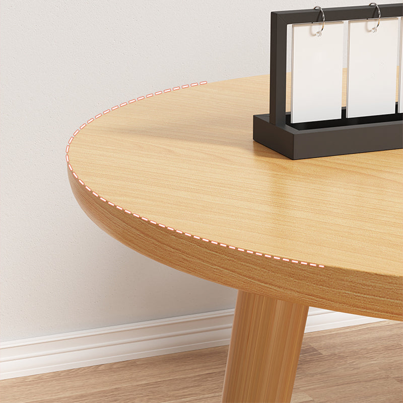 Living Room Round Wood End Table Tripod Side Table with Shelf