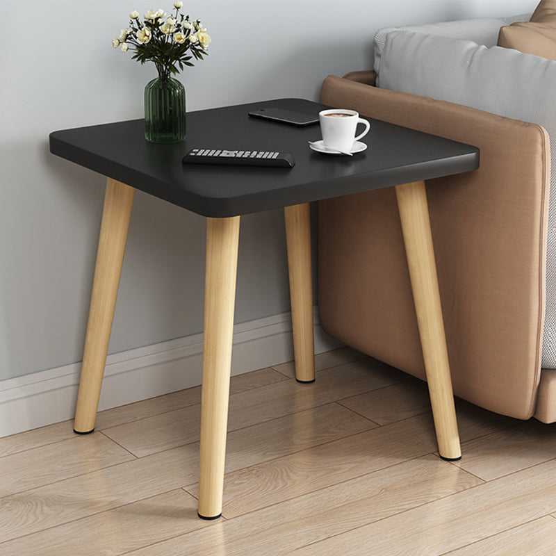 Scandinavian 16.5-inch Tall Wood Top End Table Square 4 Legs Side Table