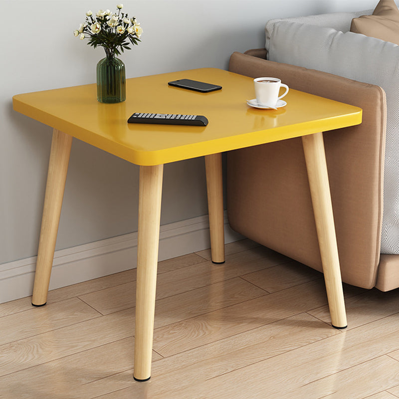 Scandinavian 16.5-inch Tall Wood Top End Table Square 4 Legs Side Table