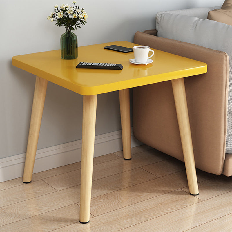 Scandinavian 16.5-inch Tall Wood Top End Table Square 4 Legs Side Table