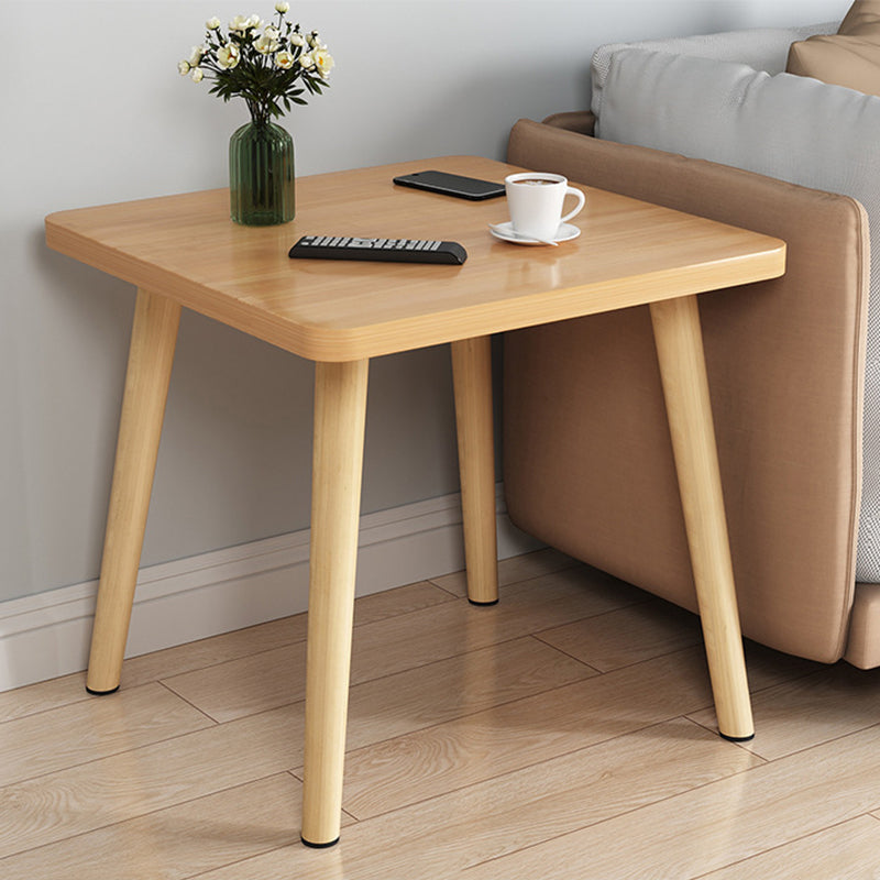 Scandinavian 16.5-inch Tall Wood Top End Table Square 4 Legs Side Table