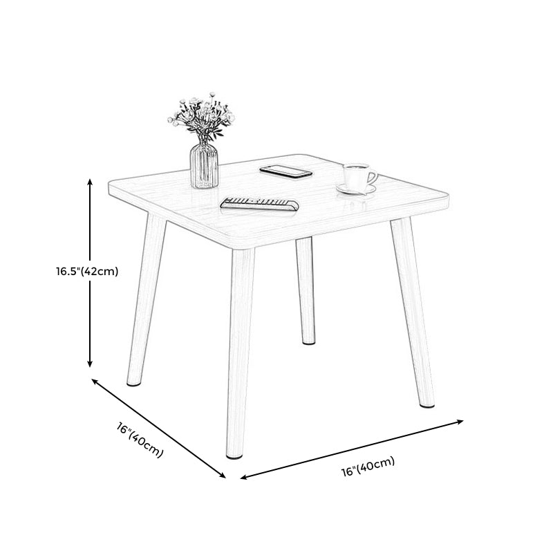 Scandinavian 16.5-inch Tall Wood Top End Table Square 4 Legs Side Table