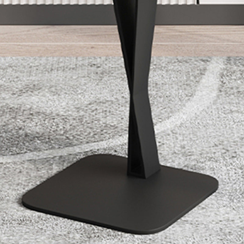 Modern Style Black Metal Iron Base Grey/black/white Slate Top Round Side Table