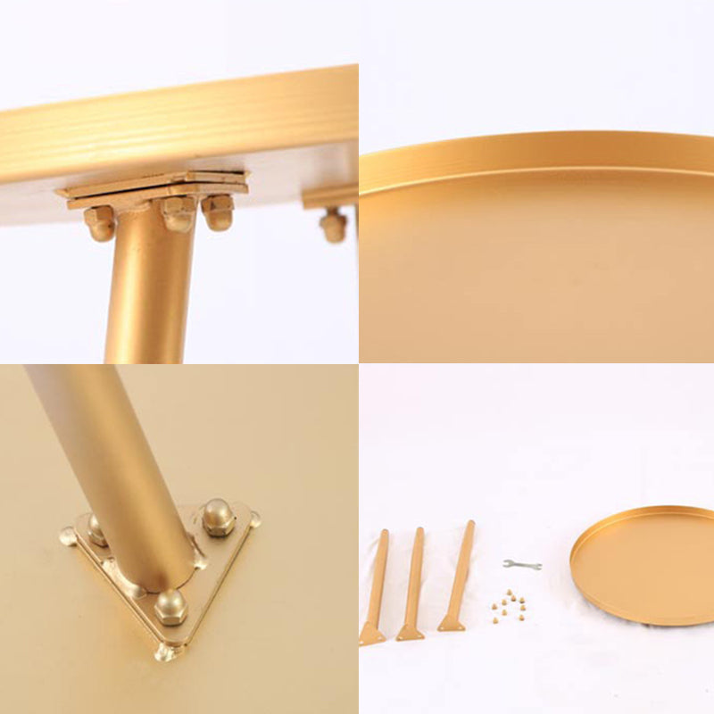 Contemporary 3 Legs Coffee Table Metal Tray Top Cocktail Table