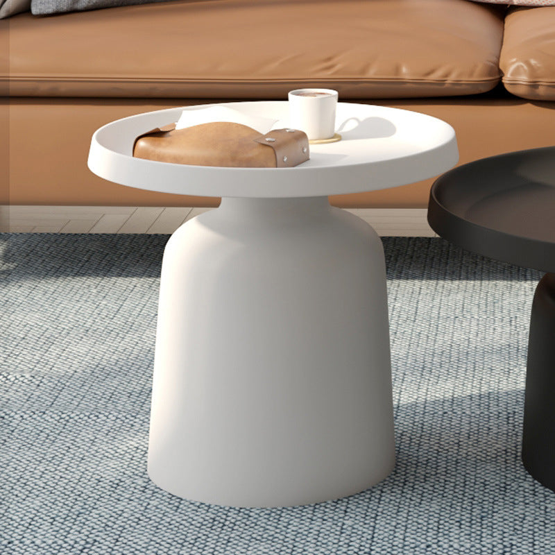 Black/White Pedestal Coffee Table Modern Marble Cocktail Table  for Room