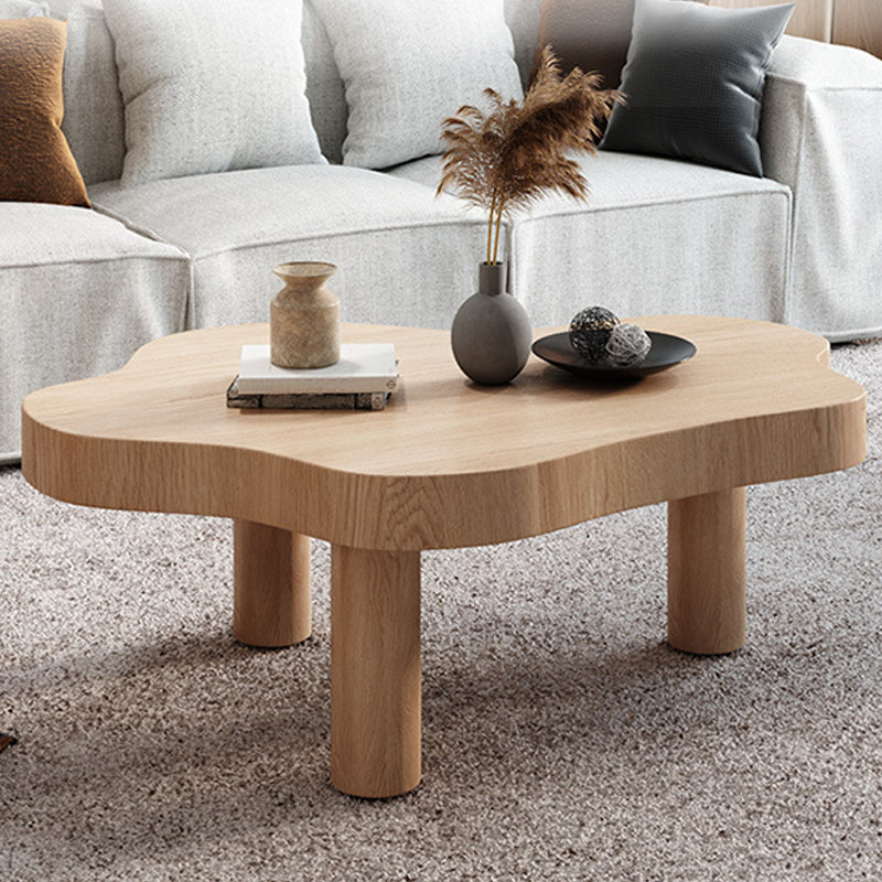 Contemporary 3 Legs Coffee Table Wood Cloud Shaped Cocktail Table