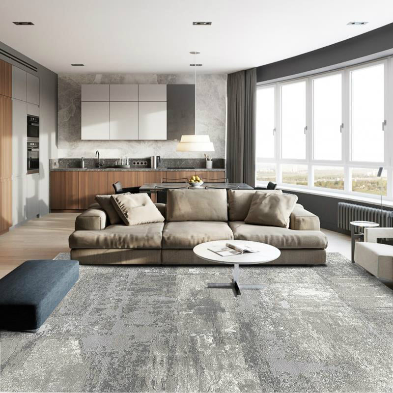 Blue Modern Carpet Polyester Pure Color Carpet Washable Carpet for Home Decoration