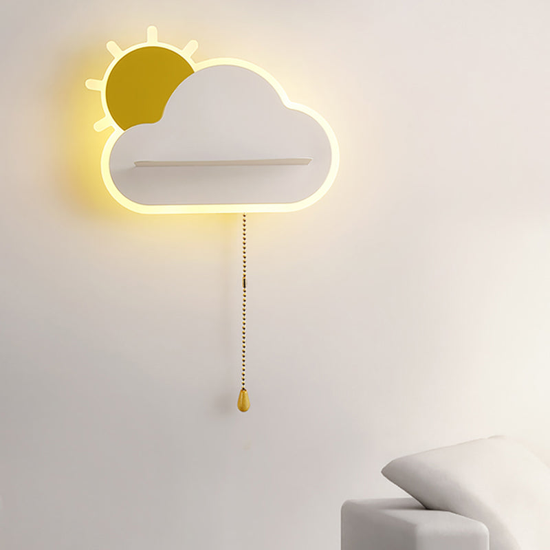 Cloud Shape Metal Wall Light Kid Style 1 Light Wall Lighting Fixtures