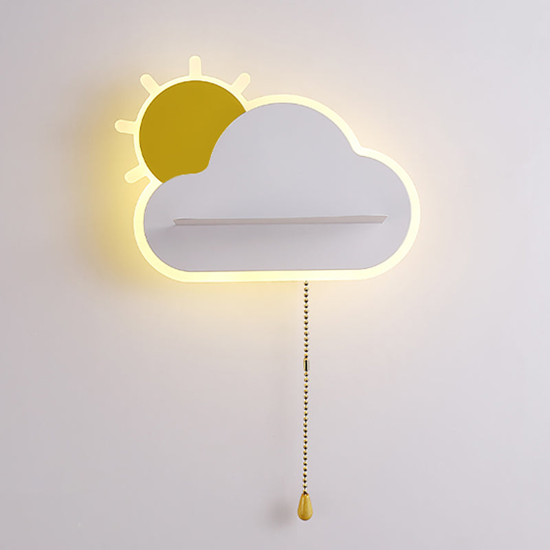 Cloud Shape Metal Wall Light Kid Style 1 Light Wall Lighting Fixtures