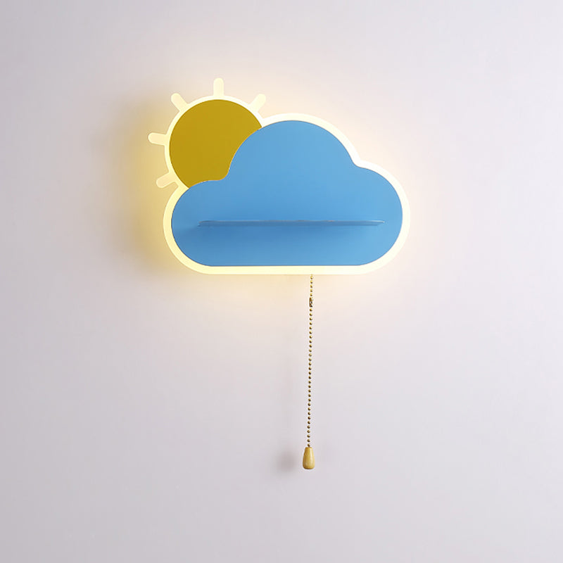 Cloud Shape Metal Wall Light Kid Style 1 Light Wall Lighting Fixtures