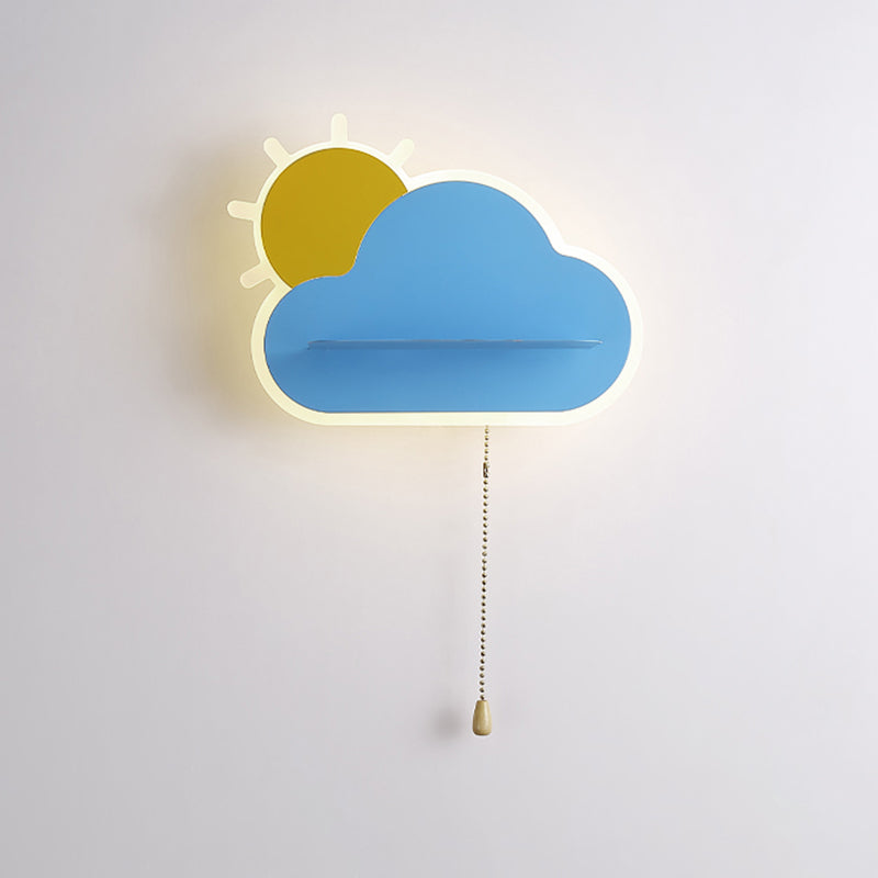 Cloud Shape Metal Wall Light Kid Style 1 Light Wall Lighting Fixtures