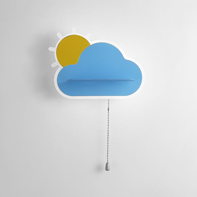 Cloud Shape Metal Wall Light Kid Style 1 Light Wall Lighting Fixtures