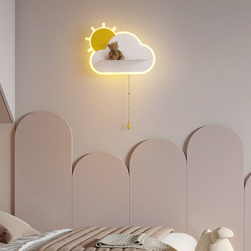 Cloud Shape Metal Wall Light Kid Style 1 Light Wall Lighting Fixtures