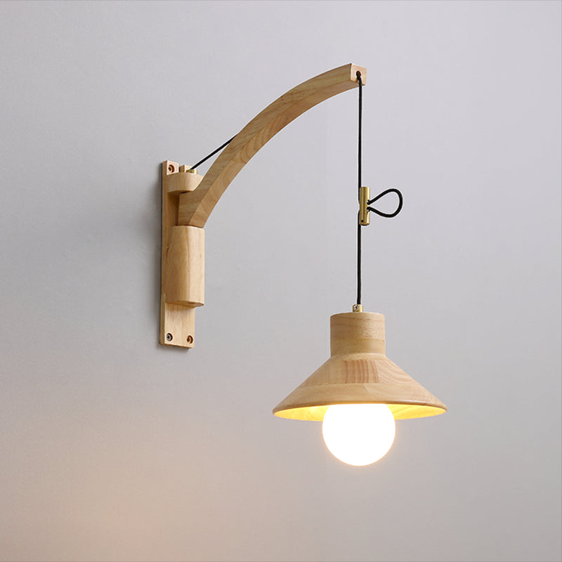 Wood Wall Sconce Light Modern Creative Wall Light for Bedroom