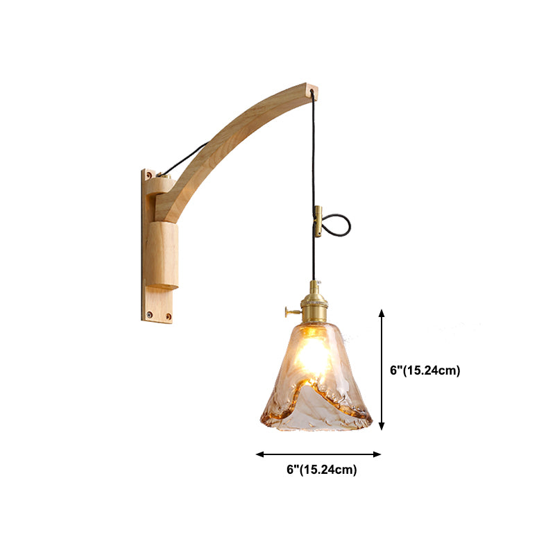 Wood Wall Sconce Light Modern Creative Wall Light for Bedroom