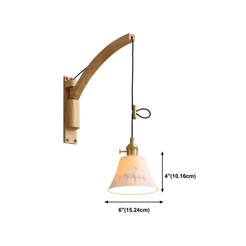 Wood Wall Sconce Light Modern Creative Wall Light for Bedroom
