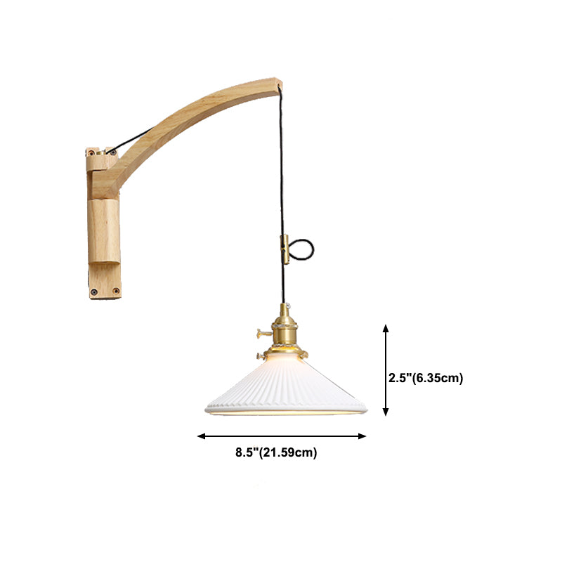 Wood Wall Sconce Light Modern Creative Wall Light for Bedroom