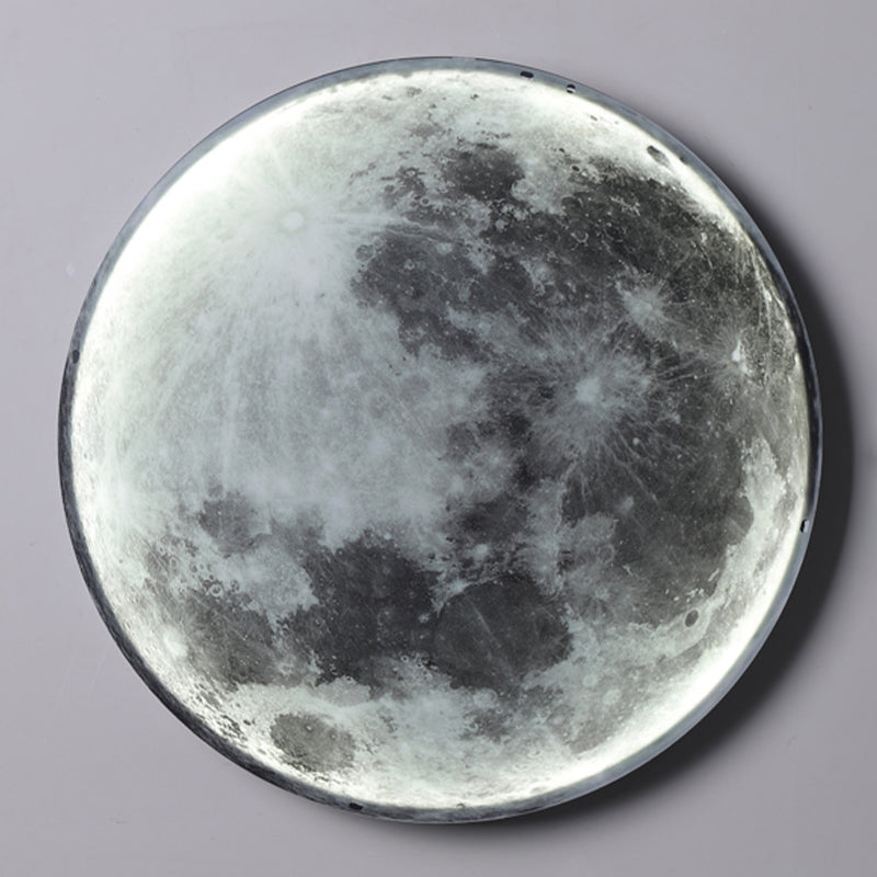 Round Shape Metal Wall Lighting Idea Kids Style 1 Light Wall Light Fixture in Black