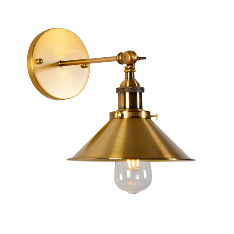 Industrial Style Wall Sconce Metal 1 Light Sconces for Living Room