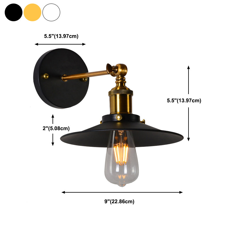 Industrial Style Wall Sconce Metal 1 Light Sconces for Living Room