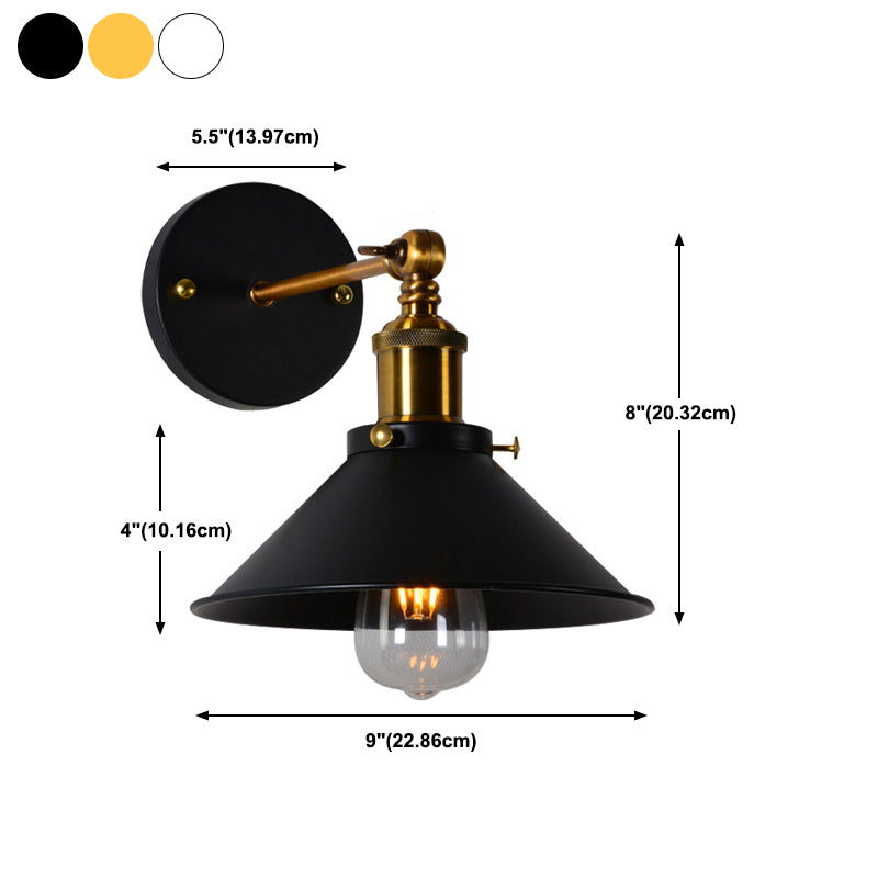 Industrial Style Wall Sconce Metal 1 Light Sconces for Living Room