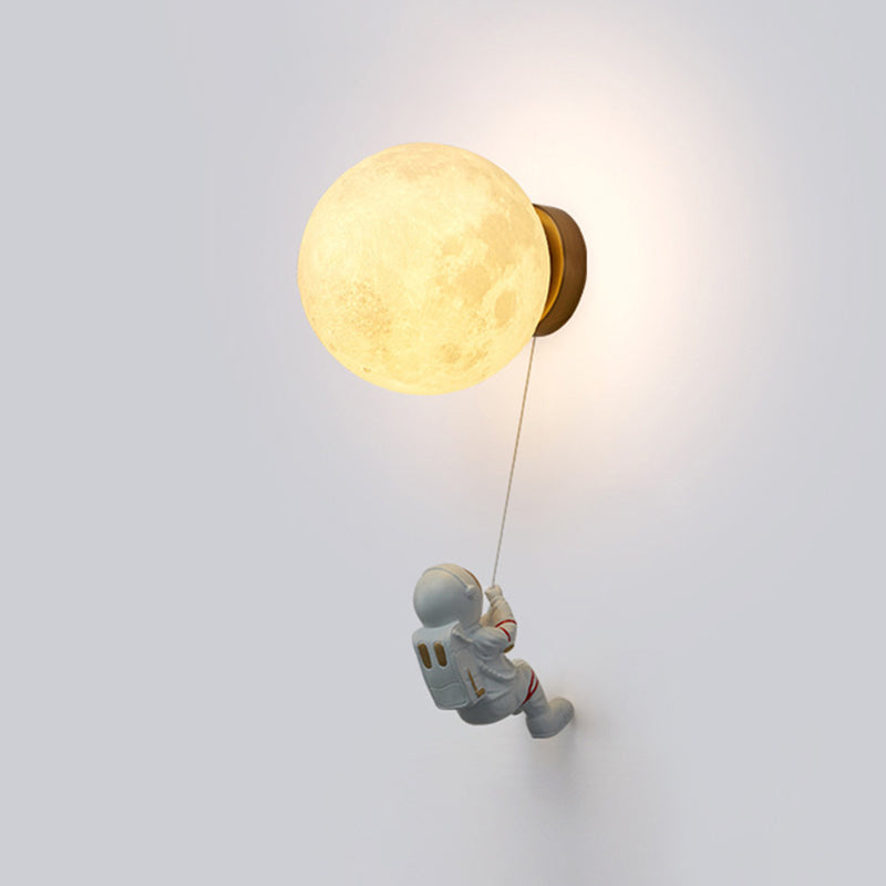 Kids Glass Wall Lamp Astronaut Wall Sconce Lighting for Nursery Room