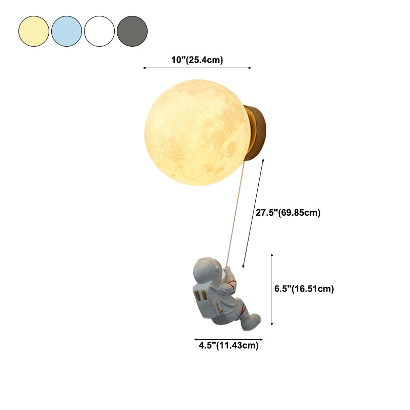 Kids Glass Wall Lamp Astronaut Wall Sconce Lighting for Nursery Room