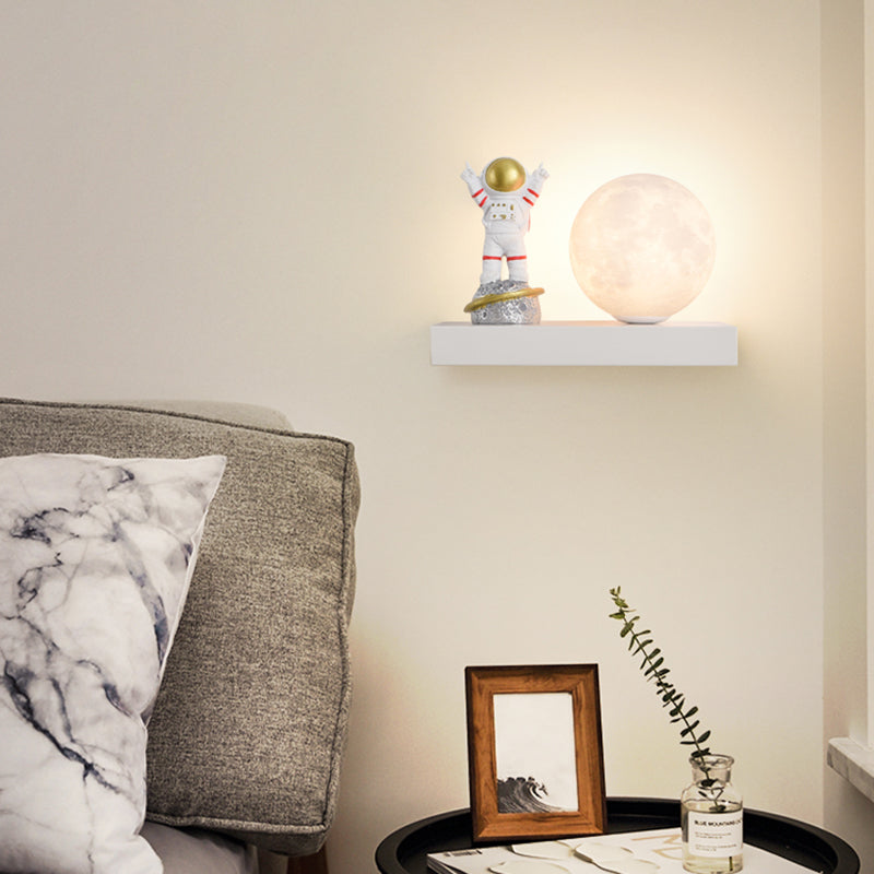 Modern Metal Wall Sconce Ball Shape Wall Light with PLA Shade for Bedroom